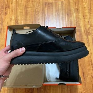 Black Faux Patent Leather Shoes